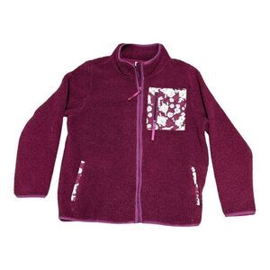 Vera Bradley Womens Blooms and Branches Fleece Sherpa Jacket L/G Floral Accents